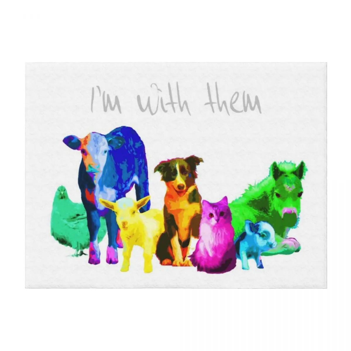 

I'm With Them - Animal Rights - Vegan Throw Blanket Thermal Thin Sofa Warm Blankets