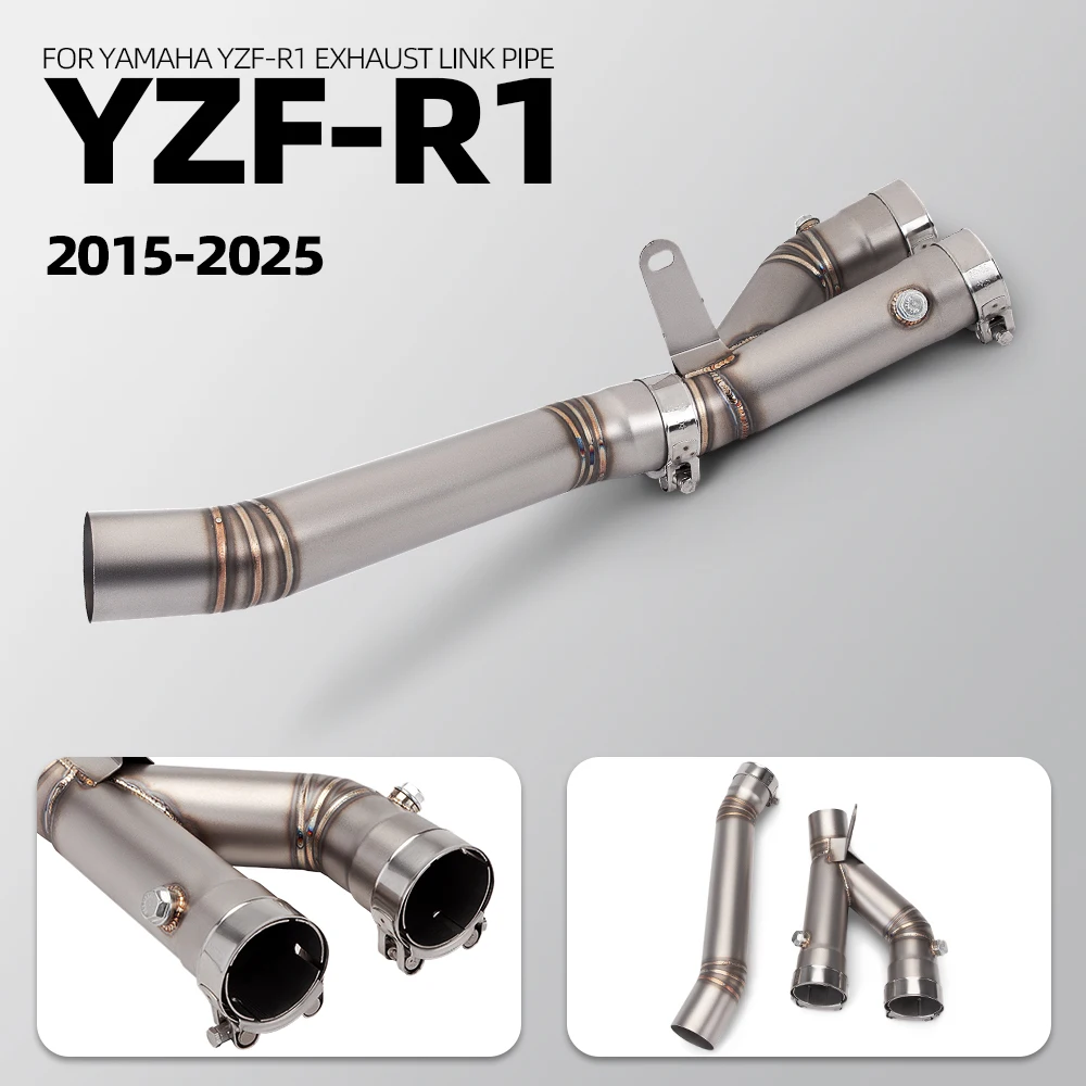 

R1 Exhaust Adapter Tube For Yamaha Racing YZF-R1 R1M 2015-2025 Motorcycle Escape Stainless Middle Link Pipe Fit OE Muffler