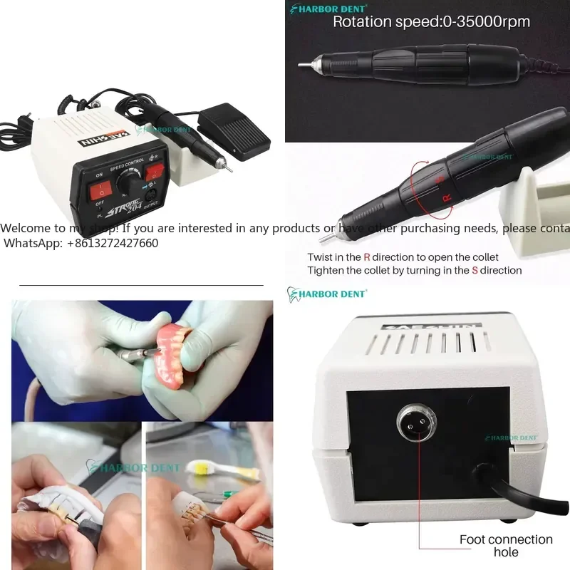 Lab Micromotor Machine with Handpiece 35000 Rpm /Strong 204 Type Micromotor Polishing With Contra Angle