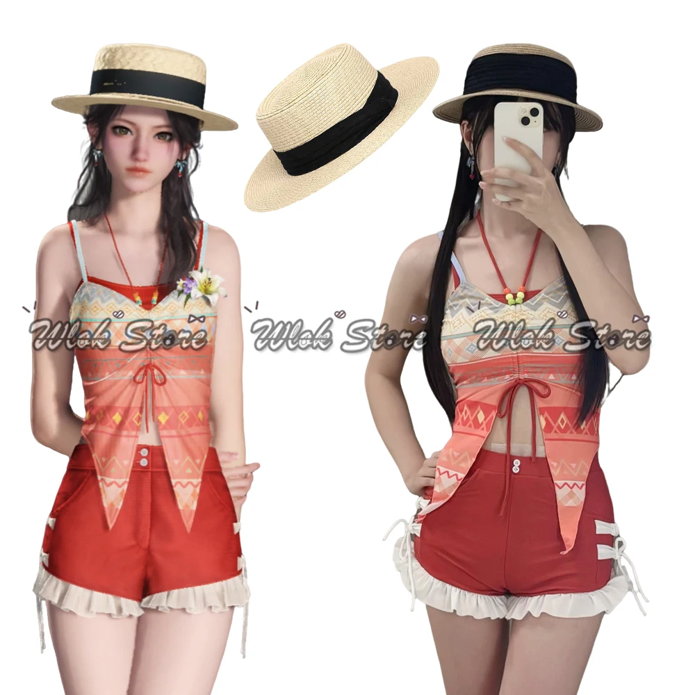 Love and Deepspace Cosplay Costume Swimsuit Caleb Female Heroine Hunter MC Summer Swimwear Beach Bathing Suit Party Halloween