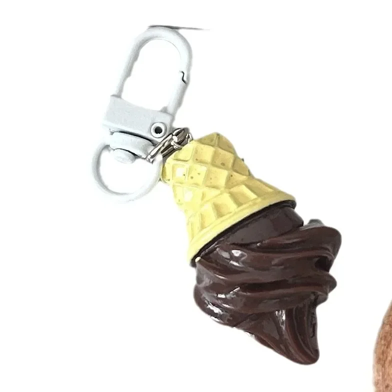 Car Keyring Cone Keychain Cute Simulation Food Play Ice Cream Pendant Fun Accessories Car Keychain Accessoreis Creative Keychain