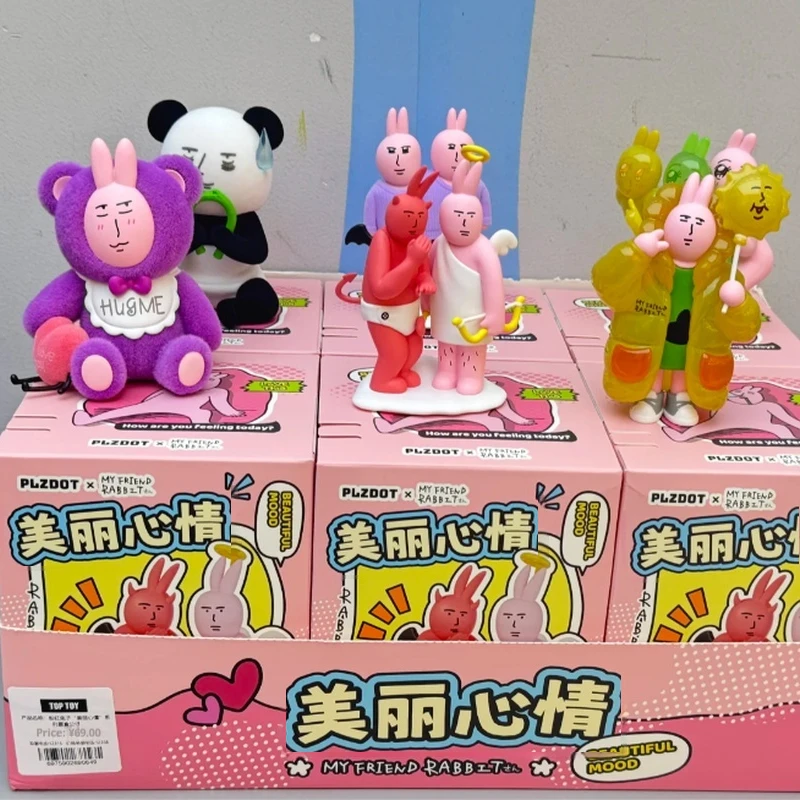 

Новый оригинальный Plzdot My Friend Rabbit Pink Rabbit Beautiful Mood слепая коробка 2-го поколения с абстрактным кроликом Mystery Box Индивидуальная игрушка