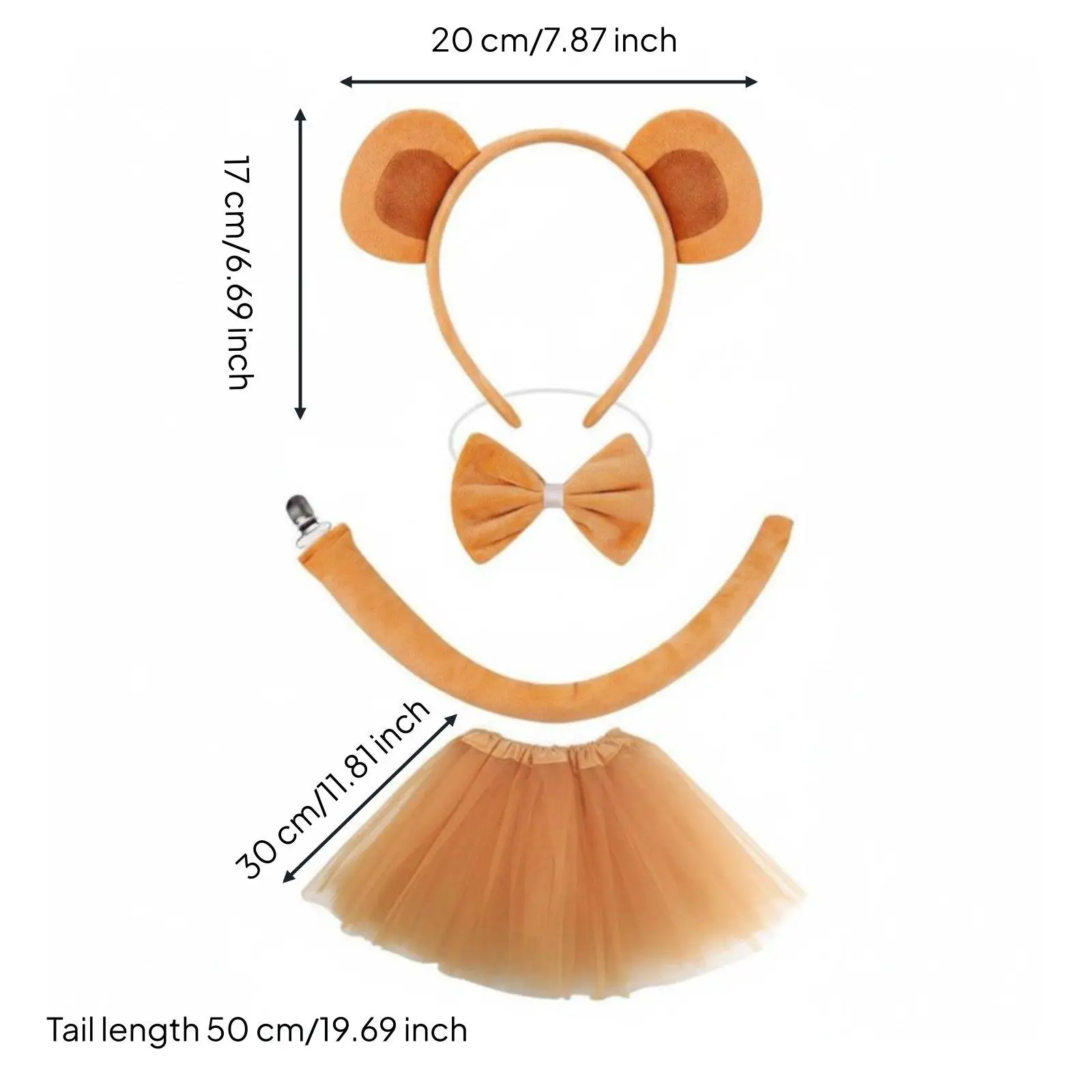 Monkey Ears Headband Plush Hair Hoop for Kids Birthday Party Supplies Animal Costume Headwear Children