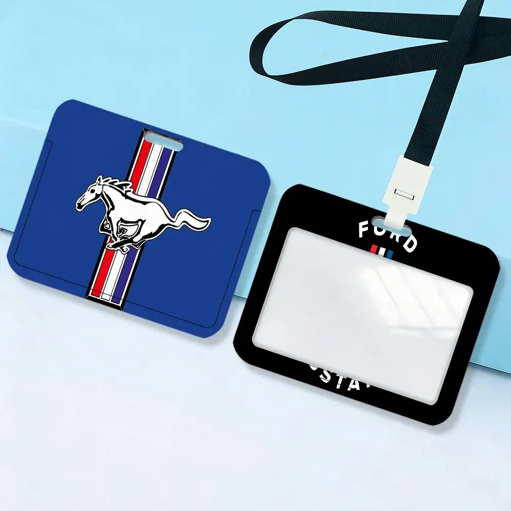 Brand Card Holder Corporate Business Work Badge Holders Uisex Credit Bus Daily Commute ID Case F-Ford Car M-Mustang