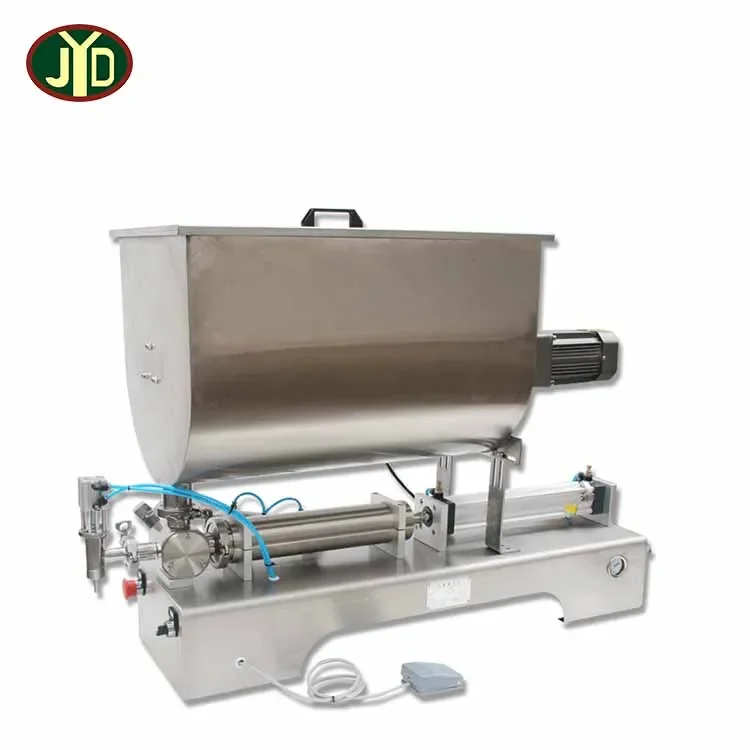 G1WG Piston Filling Machine with High-quality Welding U-type Hopper and Agitator Double Jacket To Heat Filler for Thick Jam