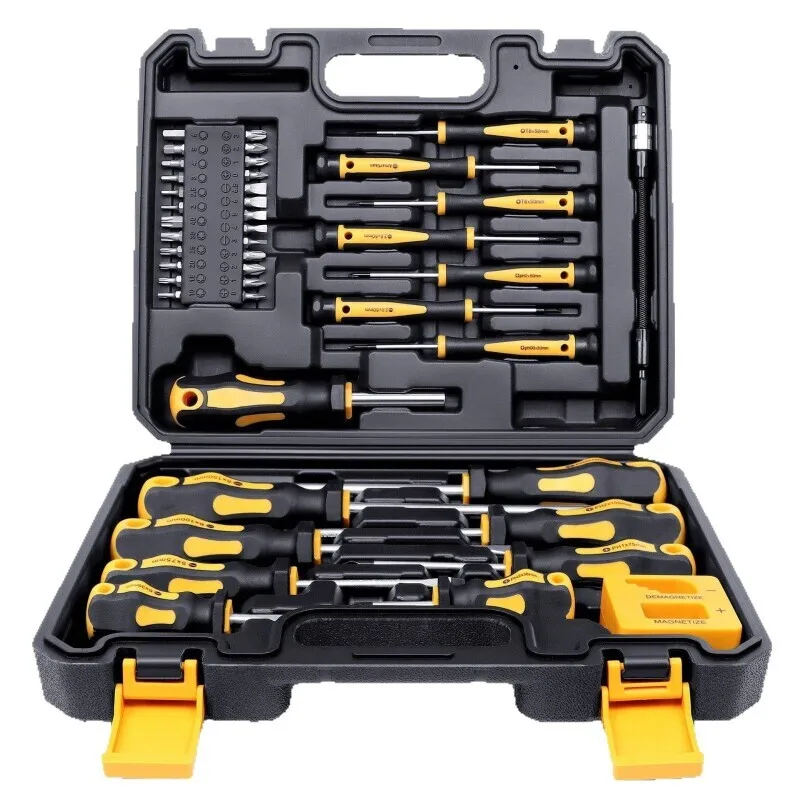 

Multifunctional Household Screwdriver Set Precision Phillips and Flat Head Tools with Anti Slip Cushion Handle for DIY Repair