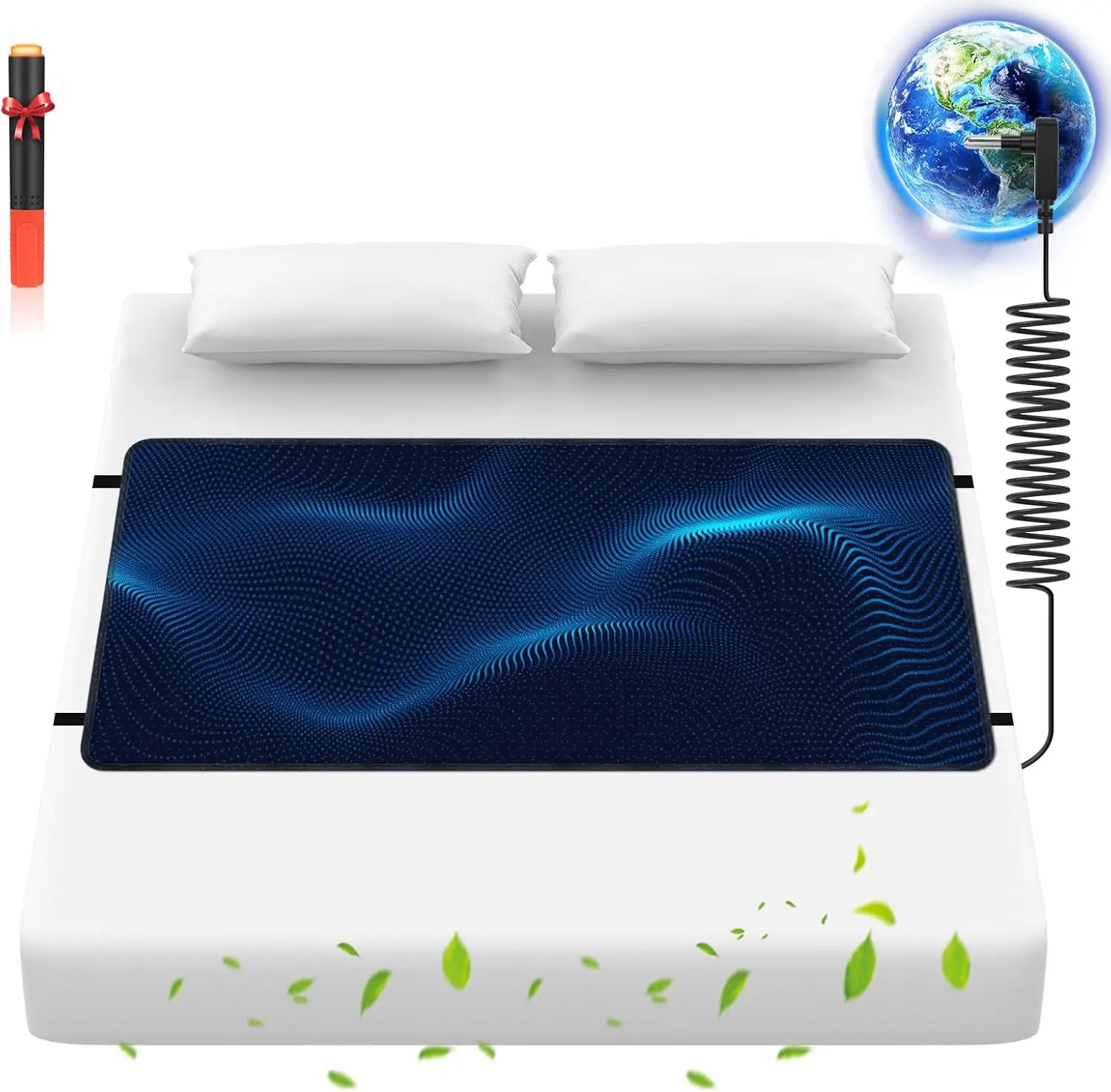

Grounding Pads, Anti-Slip Pu Leather, Grounding Mat Imps Sleep, Relieves Stress, With Static Grounding Cord And Test Pen (Bla,