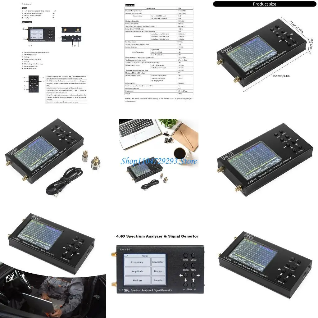 

Y2GD SA6 Handheld Portable Digital Spectrum Testing Analyzers Touch WiFi RF Band