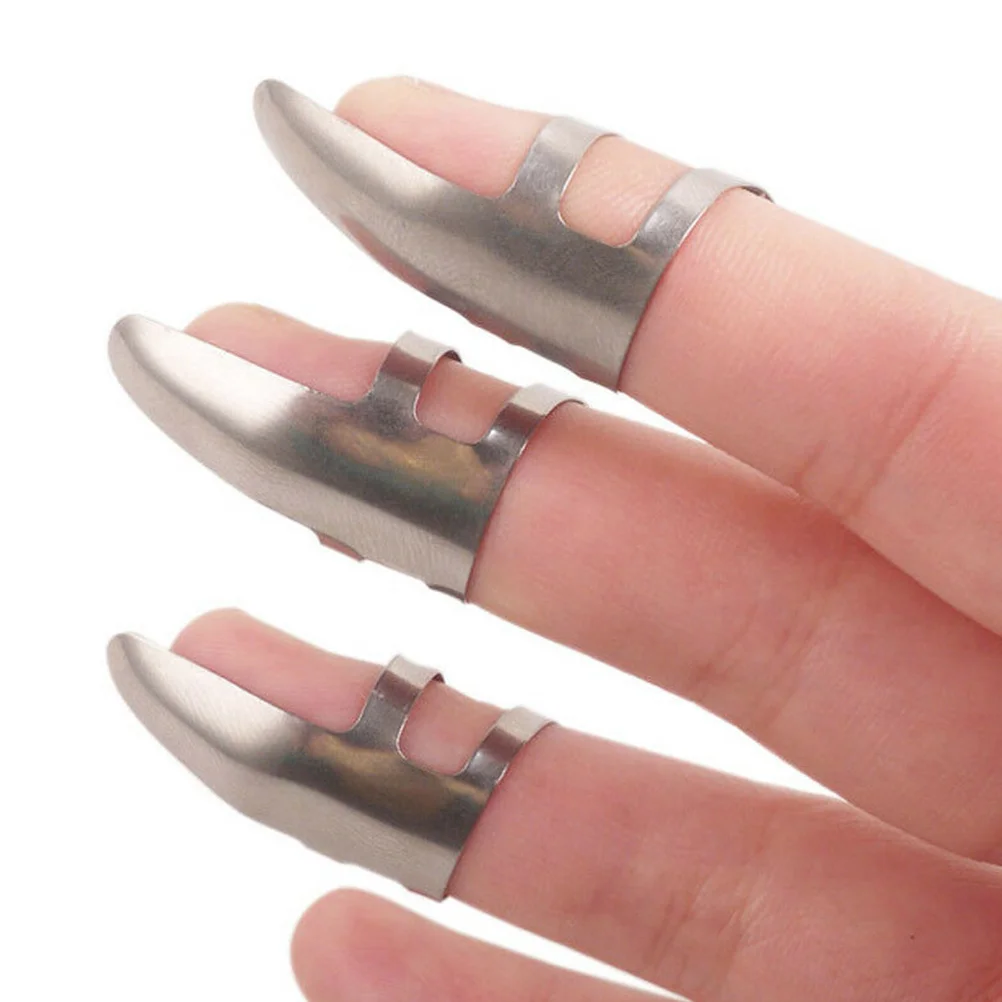 

Guitar Finger Cots Picks Stainless Steel Electric Classical Acoustic Thumb Smooth Plectrum Finger Cover Lifelike Sound Adult