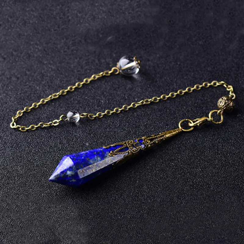 Lapis Lazuli Pendulum Handcrafted Blue Faceted Gemstone Crystal Dowsing Pendulum Unique Collection for Energy Balance Intuition