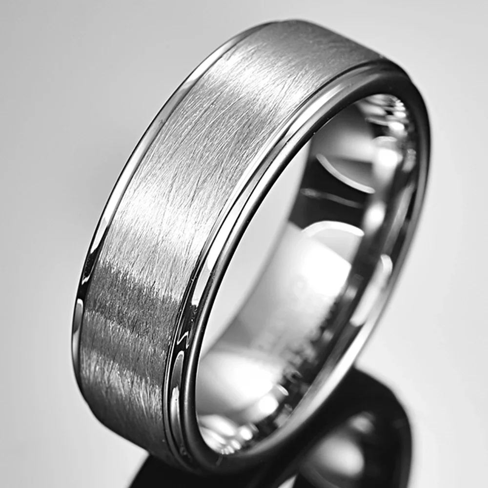 NUNCAD 8mm Tungsten Carbide Steel Color Lassa Ring Men's Women Fashion Wedding Jewelry Best Gift Good Quality Wholesale