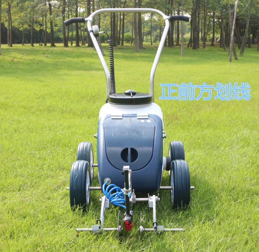 

High Efficiency Hand Push Turf Marker for Sports Fields Plastic Tracks Portable Line Striping Solution