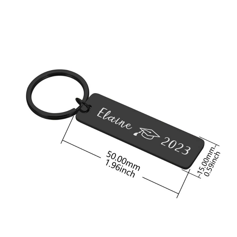 Customized Keychain Stainless Steel Engraved Text Name Date Personalized Keychain Versatile Gift Commemorative Jewelry