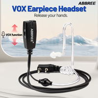 ABBREE Walkie Talkie Earpiece Air Acoustic Tube Headset VOX 2 Pin For Baofeng UV5R UV-32 DM-32 UV-5RH BF-888S Two Way Radio