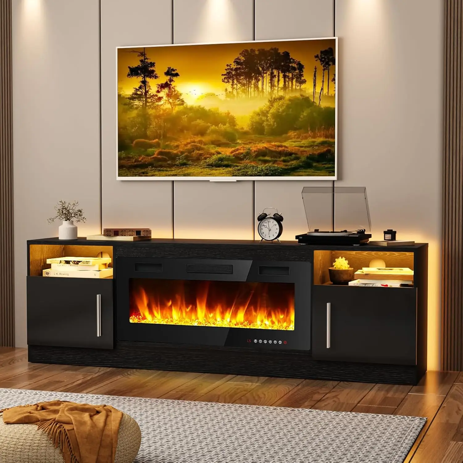 Fireplace TV Stand Entertainment Center with 36