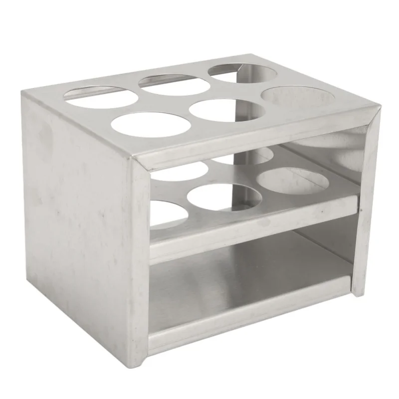 Metal Test Tube Rack 6 Holes 1.18in Strong 3 Tiers Stainless Steel Centrifuge Tube Holder For Laboratory School