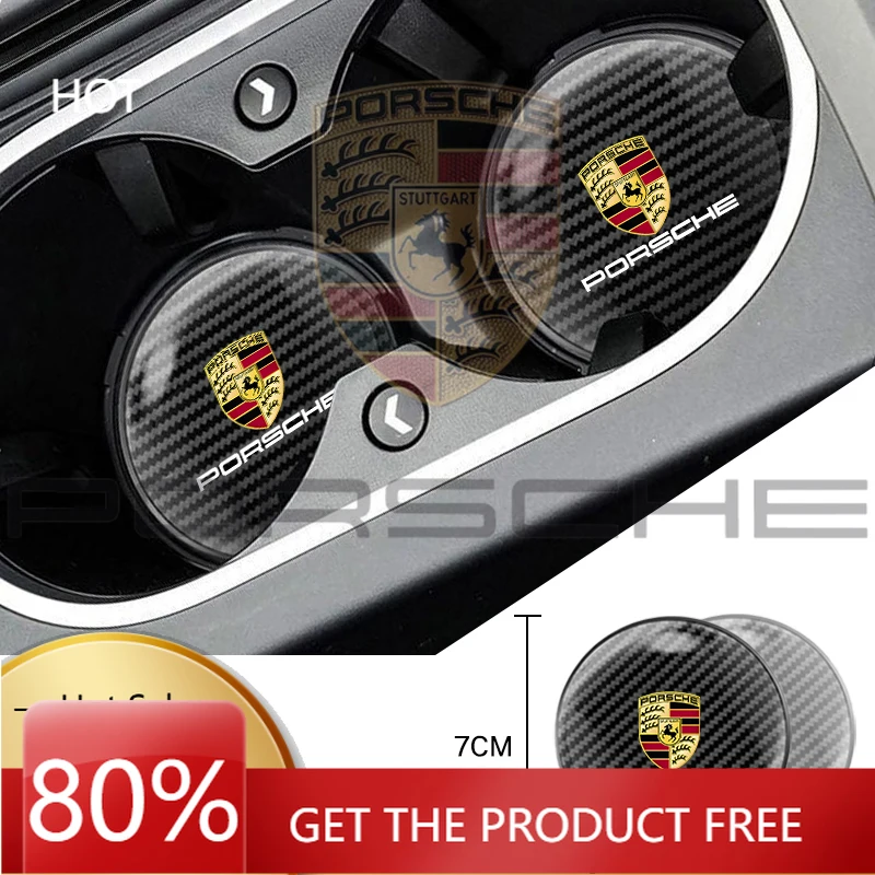 

Наклейка на автомобиль Porsche, 2 шт., подставка для автомобильных стаканов из углеродного волокна, шумопоглощающая подставка для стаканов с водой для Porsche 963 Cayenne Cayman Panamera Macan Taycan