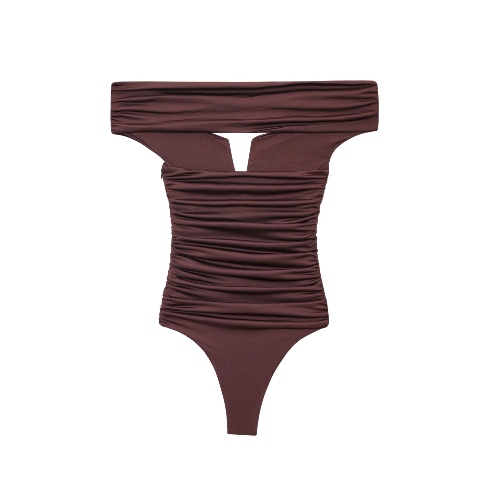 ZBZR Spring New Faionable Nylon Blend oulder Bared Vita alta Taglio dritto Pantaloni da donna
