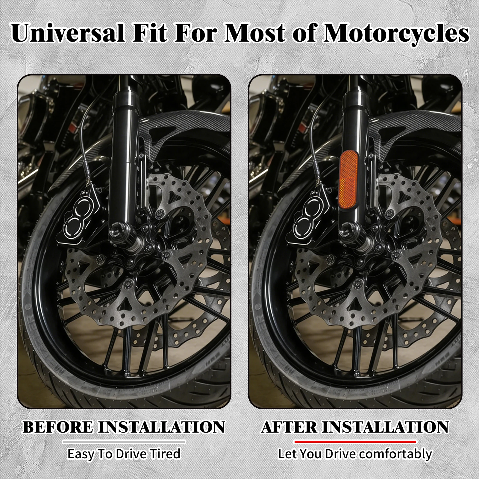 Motorrad Gabel Bein Reflektor Abdeckung Rot/Gelb Reflektor Warnung Aufkleber Kunststoff Für Victory Richter Hammer-S Hard-Ball Kappe