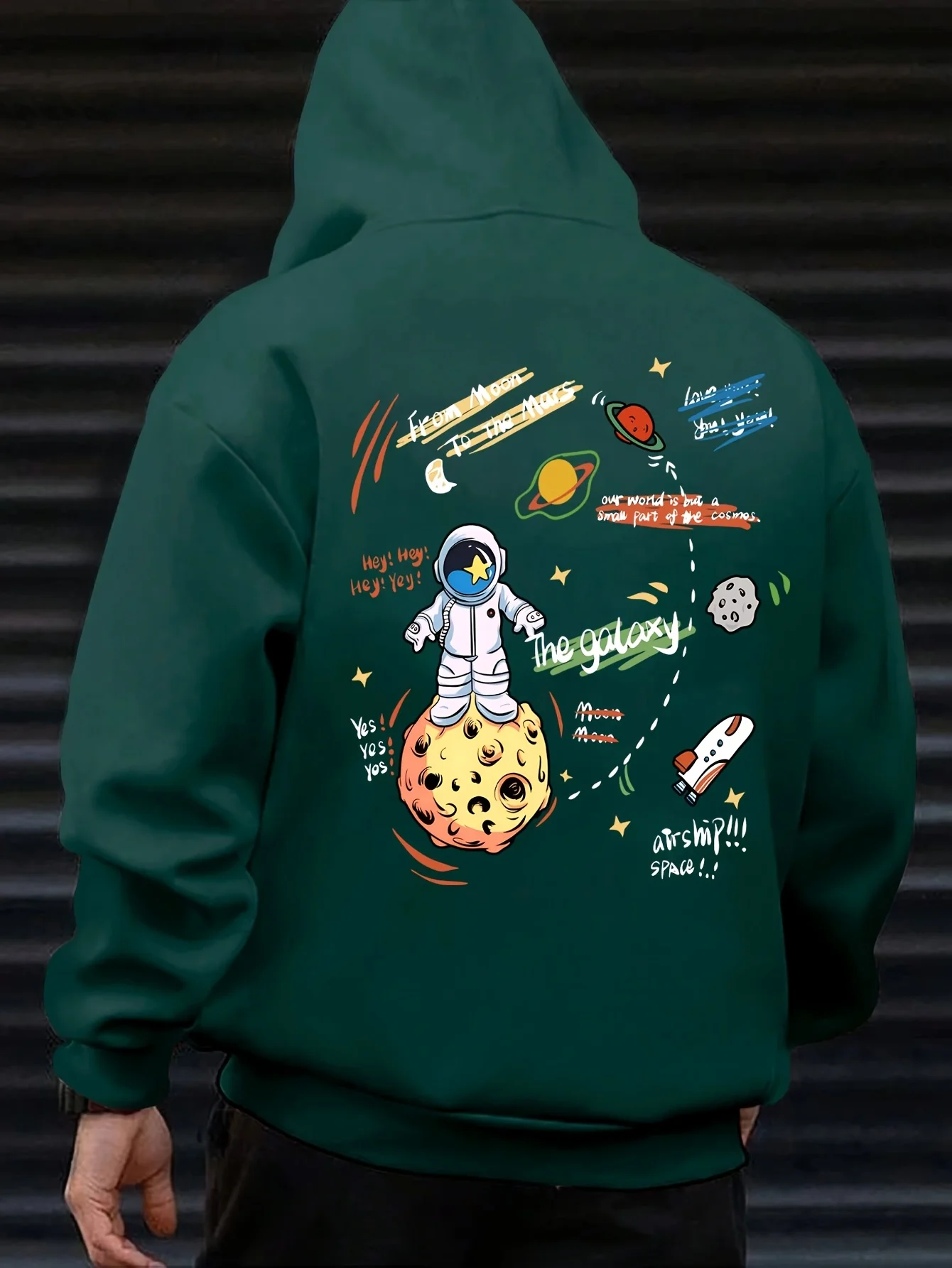 Autumn/Winter Fashion High Street Retro Men's Hooded Sweatshirt with Cartoon Letter Print Comfortable Loose Fit Soft Comfortable