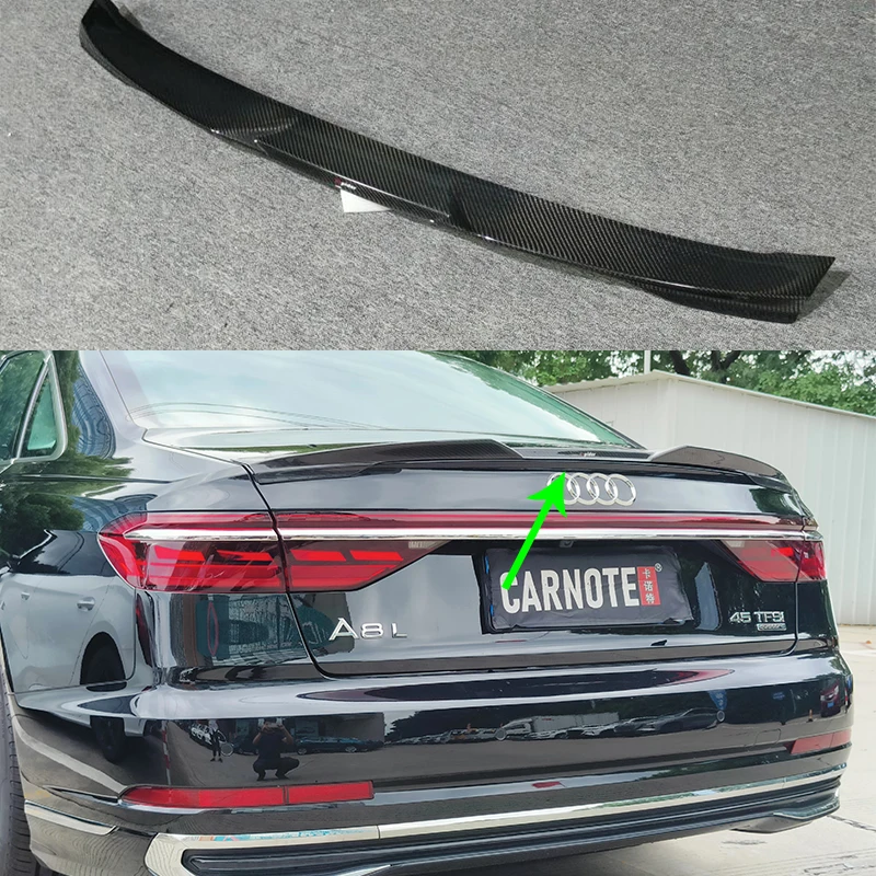 A8 Modified RS Style Dry Carbon Fiber Rear Trunk Luggage Compartment spoiler Car Wing For Audi A8 2019 2020 2021 2022 2023