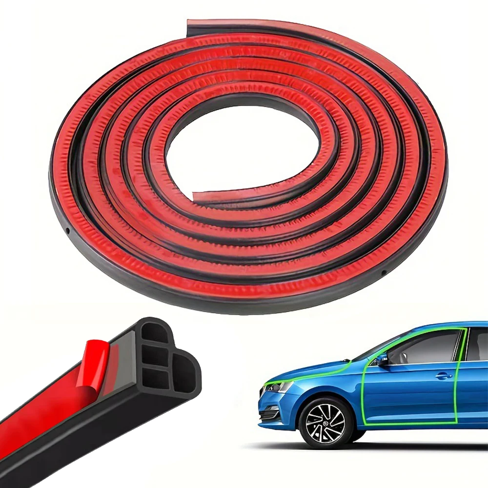 

Car Door Seal Strip Rubber Double Layer Sealing Protector Soundproof Waterproof Weather Strips for Car Door Hood Trunk