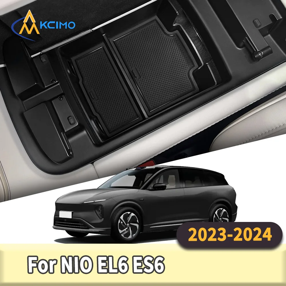 

ABS+PVC Black Car Central Tray Organizer for NIO EL6 ES6 2023-2024 Center Console Armrest Storage Box Stowing Tidying