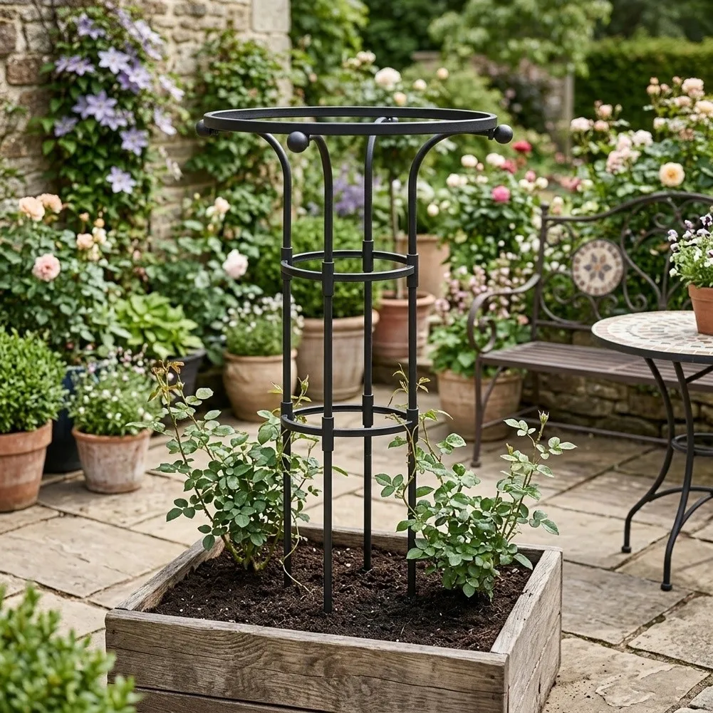 Garden Trellis for Climbing Plants Robust Metal Construction Obelisk Shape for Vine Tomato Bean and Pea Support