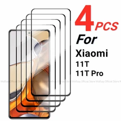 2/4PCS Tempered Glass For Xiaomi 11T Screen Protector For Xiaomi 11T 11T Pro Full Glue Cover Phone Screen Film For Xiaomi 11T