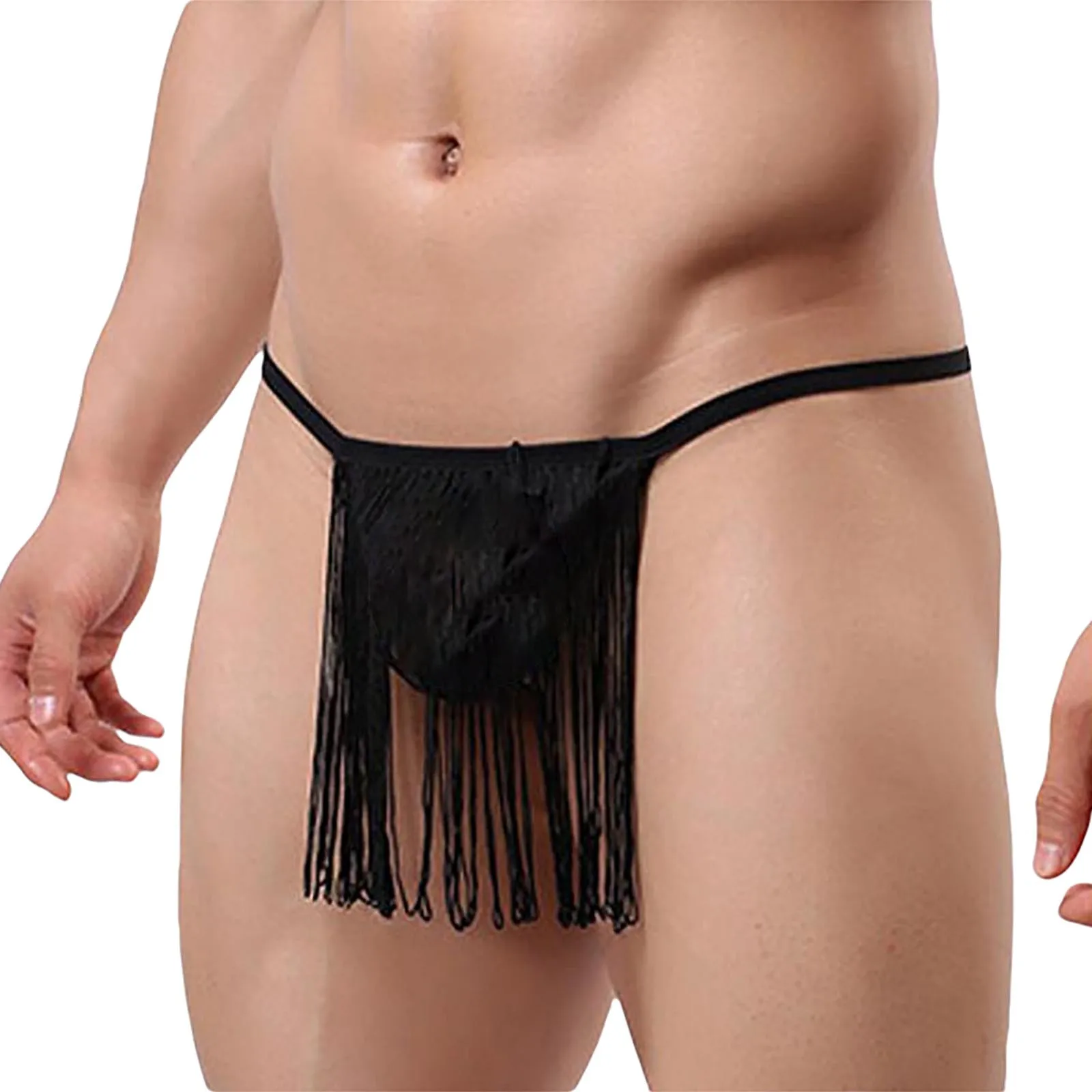 Thong Mens Sexy Tassel Thongs For Men 2024 Package Covered Pouch Breathable Men\'S Panties Low-Waisted Sexy Underwear 사까시남성용품