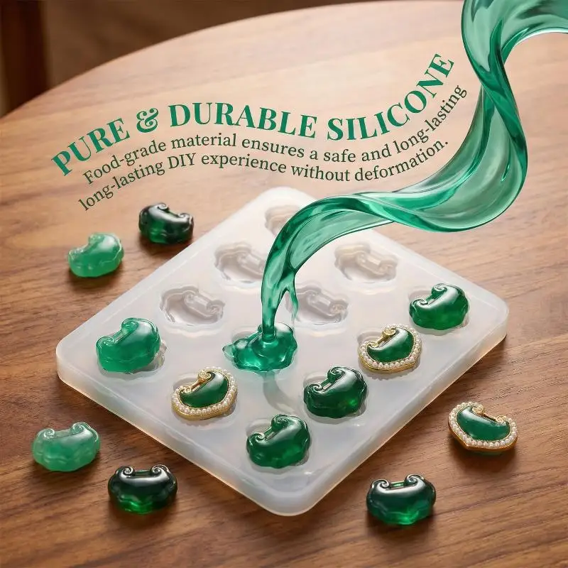 Chinese Style Peace Buckle Silicone Mold for Nail Art Mini Flexible Reusable Template for DIY Manicure Salon Home Use