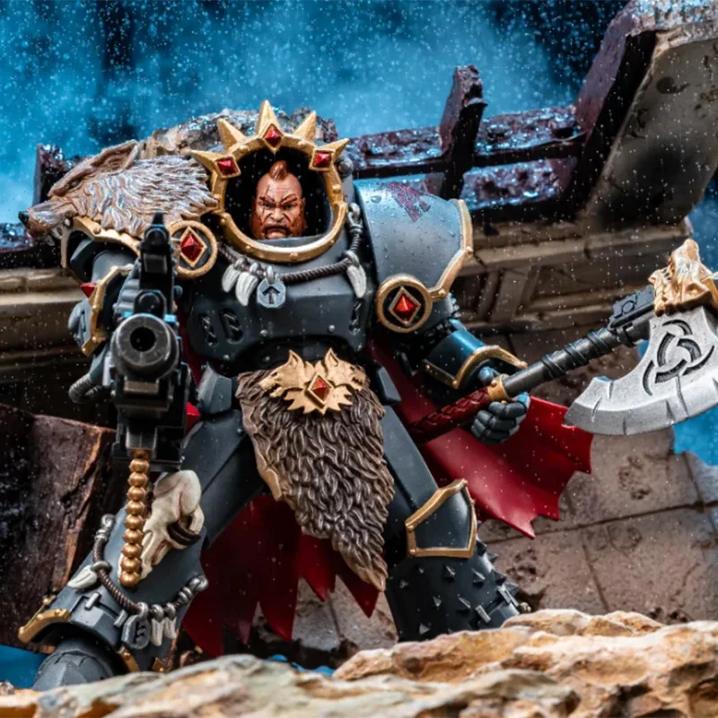 JOYTOY Warhammer 40K 1/18 Action Figures Space Wolves Hvarl Red-Blade Model Collection Ornament Toys Anime Gift