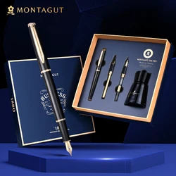 Montagut Fountain Pen & Bent Nib Calligraphy With Rollerball Pen Refill Three-head F&M Nib Collected Gift Set For Office Busines