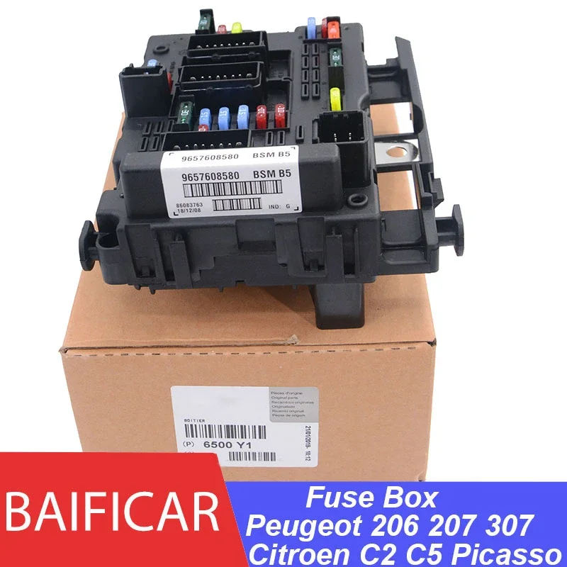 Baificar Brand New Fuse Box Unit Assembly Under Bonnet 9657608580 BSM B5 B3 B4 For Citroen C2 C5 Picasso Peugeot 206 207 307