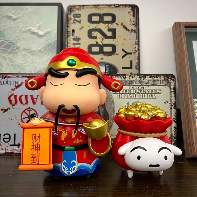 

Аниме-фигурка Bandai Crayon Shin-Chan, украшение для дома и рабочего стола, модель бога богатства Shin-Chan из ПВХ, ручная работа, забавный подарок на день рождения