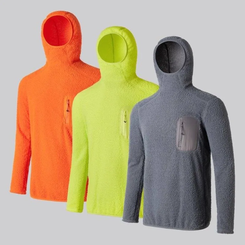 

Осенне-зимняя мужская куртка цвета допамина для езды на велосипеде, спорта, рыбалки, пешего туризма, повседневная легкая куртка с длинными рукавами и капюшоном