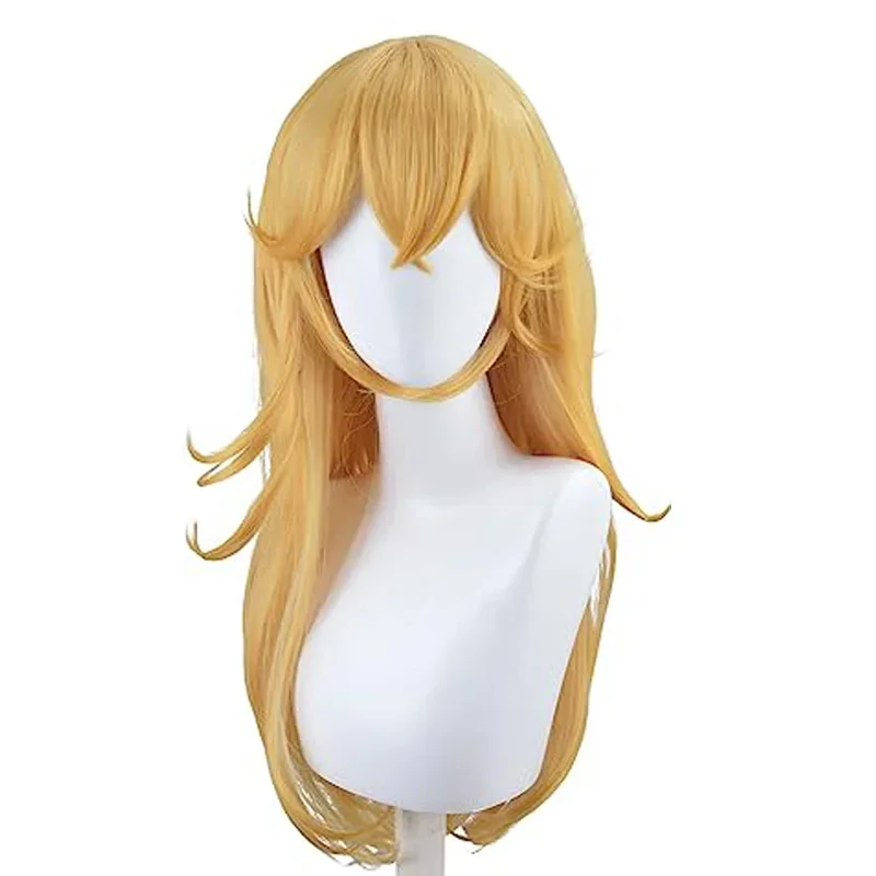 Game Peach Wig Cosplay Princess Wig Peach Crown Cosplay Long Wavy Halloween Peach Costume Party Wigs Cosplay Wig