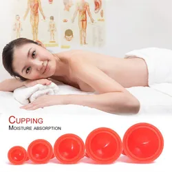 12Pcs/Set Strong Suction Vacuum Cupping Chinese Therapy Silicone Anti Cellulite Cans Body Massager Slimming Tools 5 Sizes Jars