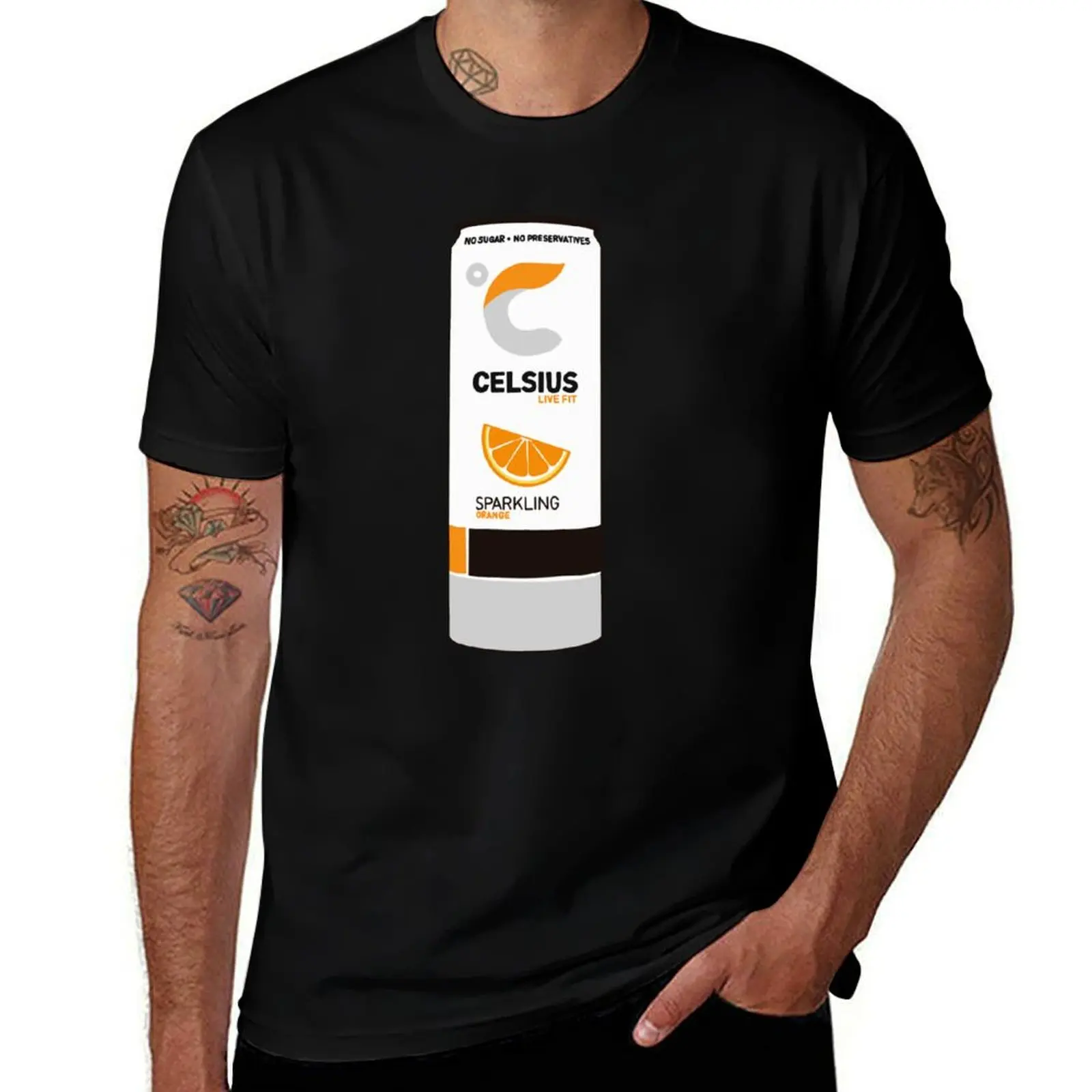 

Celsius Live Fit Orange Can T-Shirt man t shirt cotton high quality man t shirt heavy cotton T-Shirt
