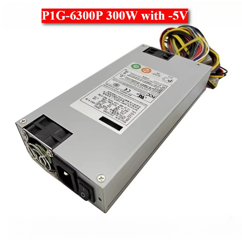 آلة التحكم الصناعية P1G -6300P 300W 1U مع مصدر طاقة -5 فولت لمعدات التحكم الصناعية في الخادم