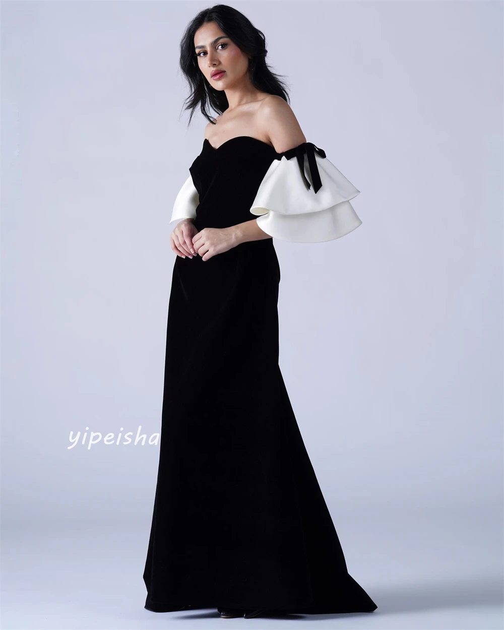 Jiayigong High Quality  Evening Jersey Draped Pleat Tiered  A-line Off-the-shoulder Bespoke Occasion Gown Long Dresses