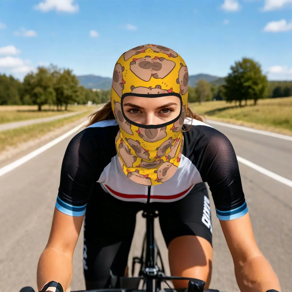 Cute Capybara Be Cappy Breathable Balaclava Full Face Mask Sun Protection Neck Gaiter For Motorcycle Cycling Fishing Outdoor