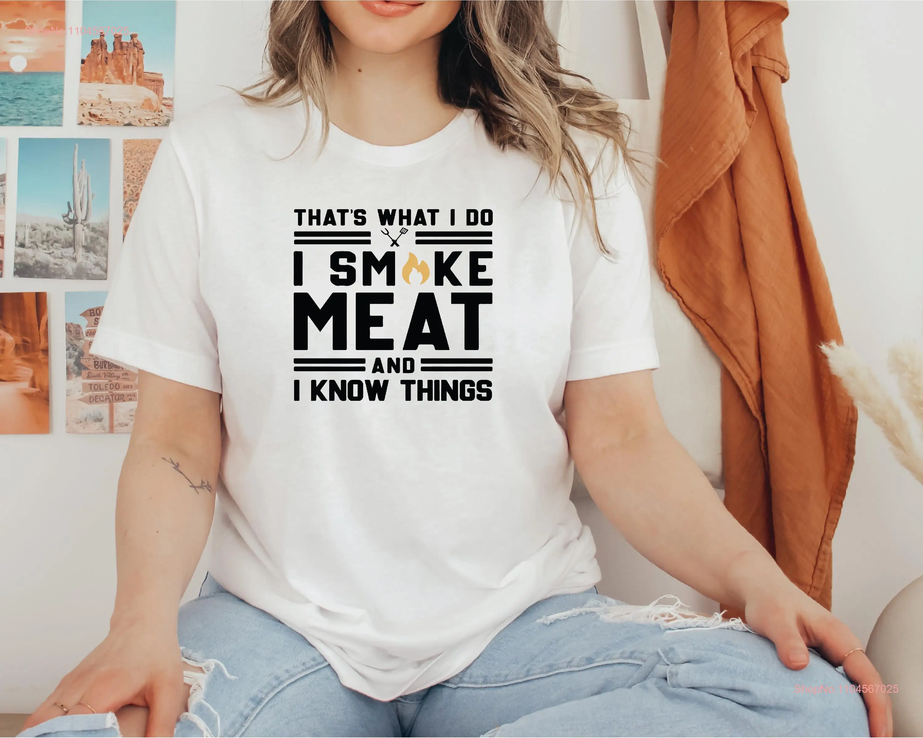 Esa es lo que hago carne ahumada y sé cosas camiseta de barbacoa T Grill Smoker s para camiseta humorística de manga larga o corta