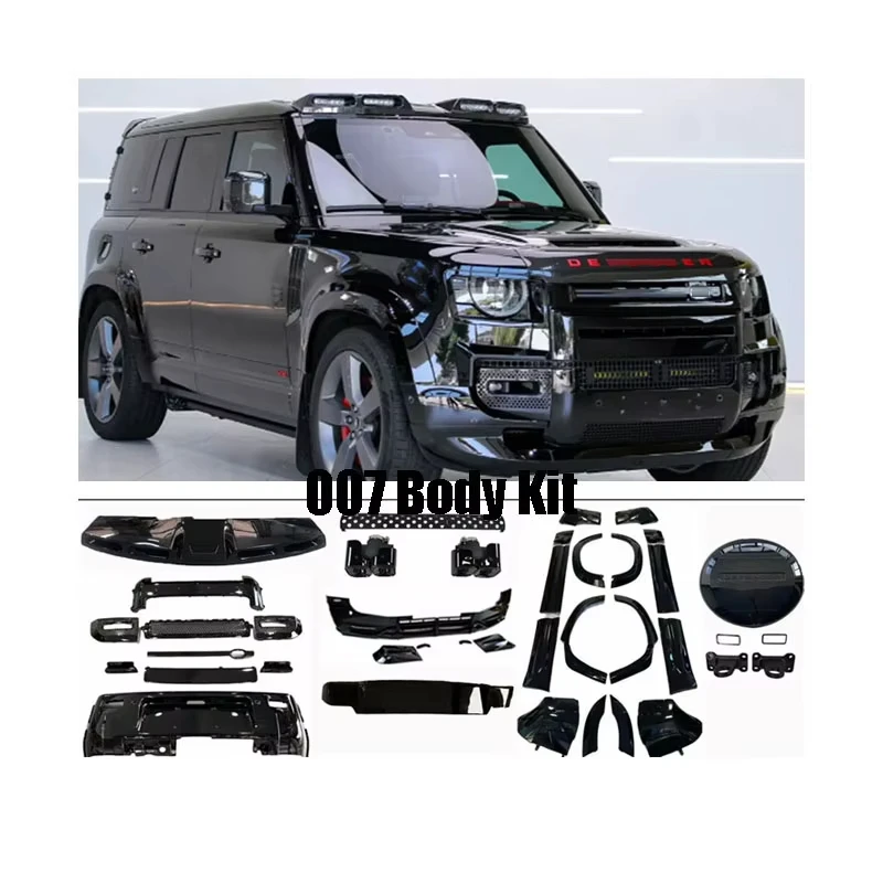 

For Suitable For Land Rover Defender Body Kit Full Black Version Accessory Spare Wheel Cover Light Side Skirts Arch Bumper