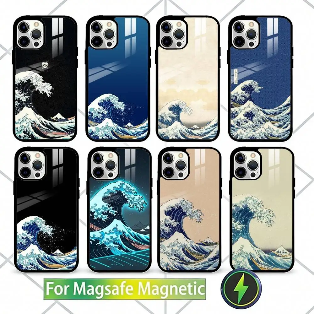 

Fashion Surf Beach Rips Style Phone Case For iPhone17,16,15,14,13 Plus,Pro Max Magnetic For Magsafe Wireless Charging