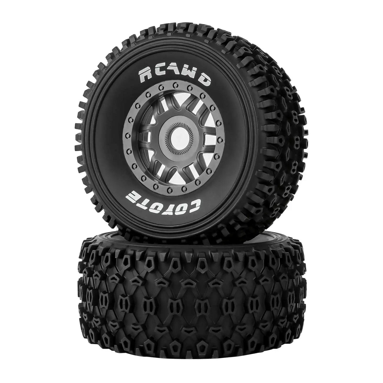 RCAWD 2 Stuks Wielbanden voor 1/8 Arrma Mojave 4S ARA4404 ARA550110 Upgrade Deel Hoge Tractie Duurzaam Voorgelijmd All Terrain Rubber