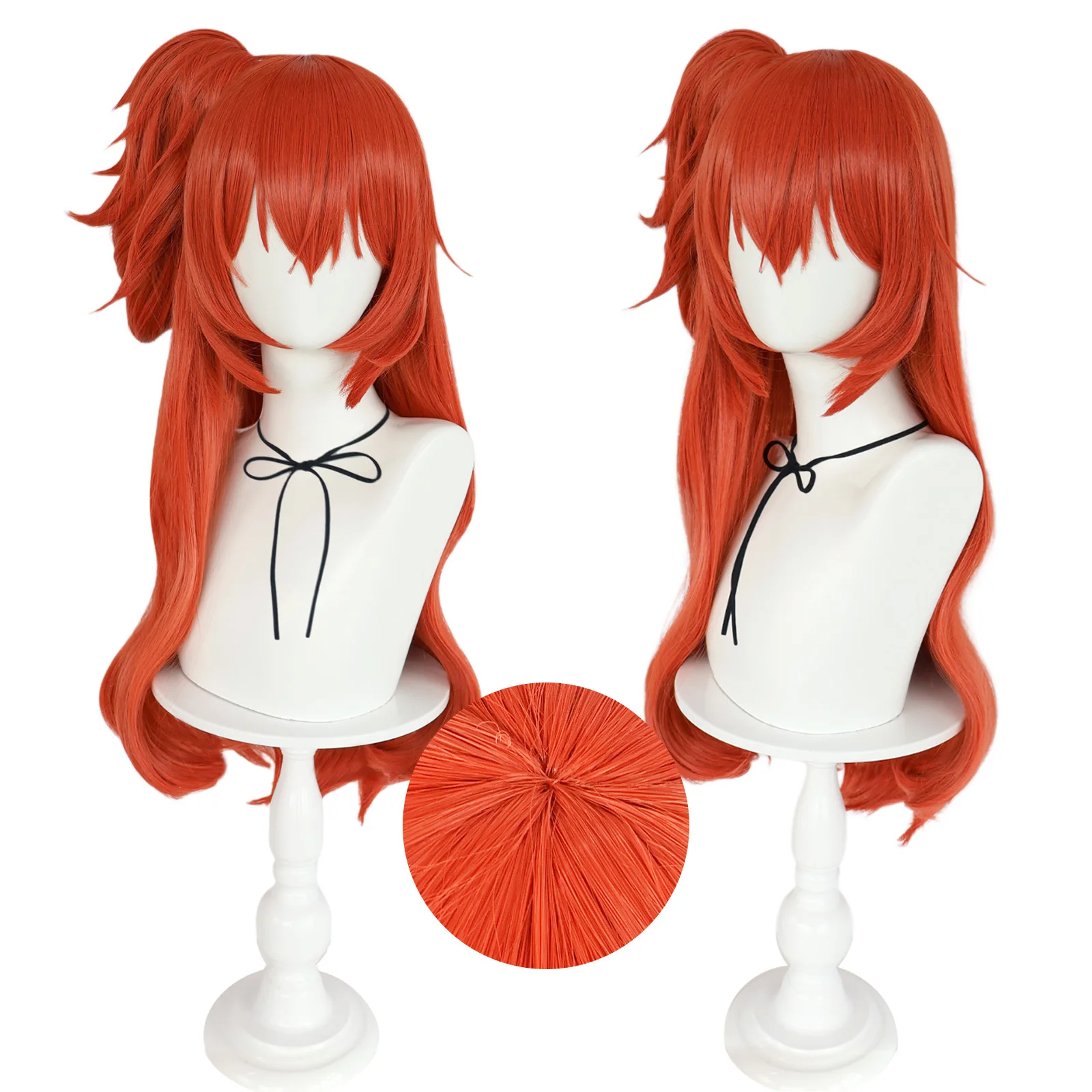 Anime Inaba Meguru Cosplay Pruik Kostuum Rood Krullend Hittebestendig Synthetisch Haar Dames Halloween Feestaccessoires Prop