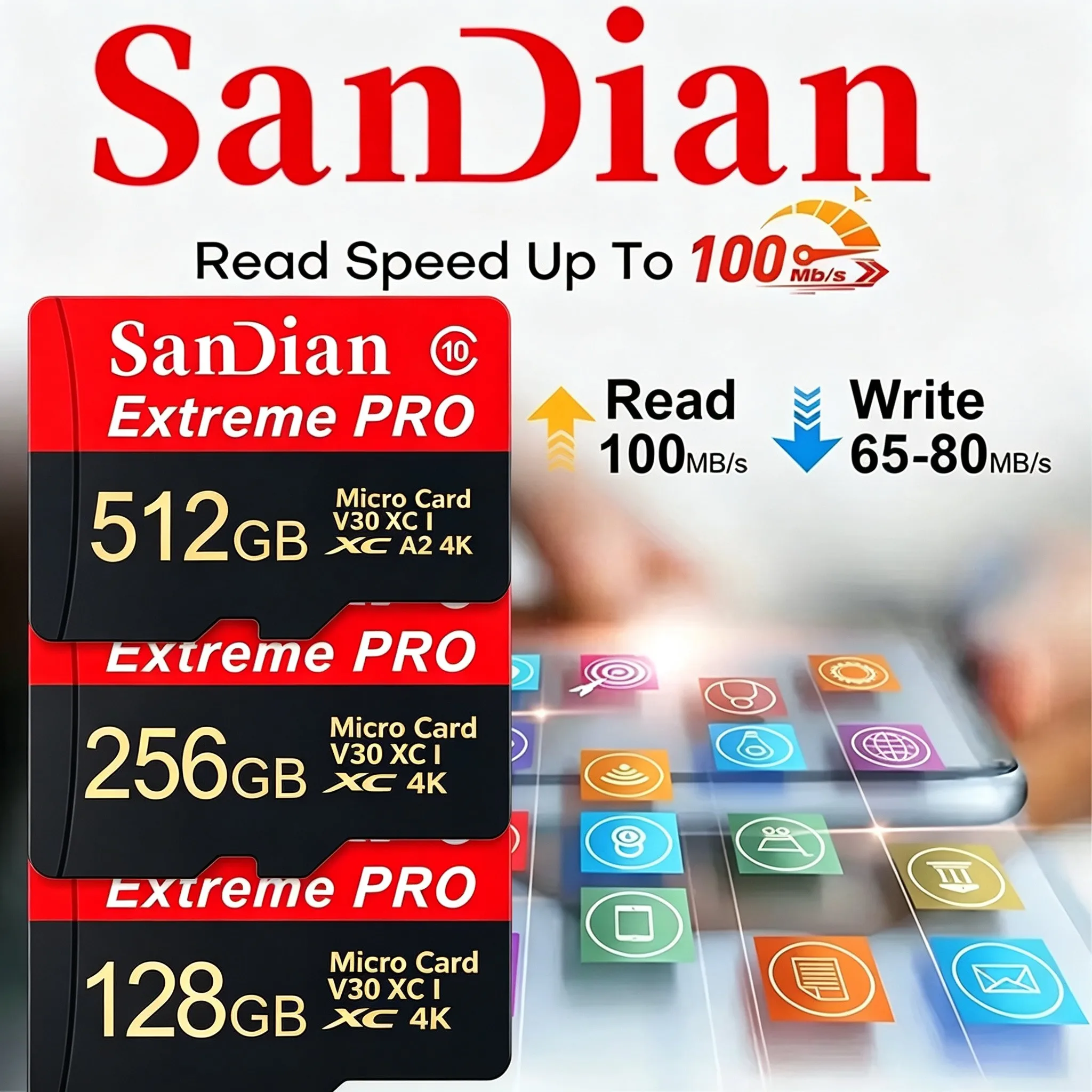 Swift TF Cards 256GB 32GB 128GB Memory Card Micro TF SD Card SD Cards V30 A1 8K for GoPro/Smartphone/Laptop/Smart TV/Router