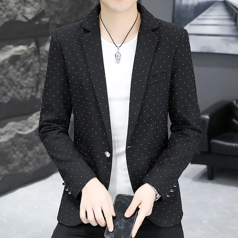 

Blazer New Men's Fashionable Casual Business Gentleman Outdoor Trendy Print Banquet Versatile and Slimming Korean Version Blazer