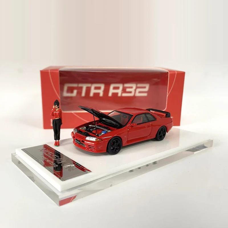 

Time Micro 1:64 Model Car GTR32 Alloy Die-Cast Open Hood Vehicle Collection - Red